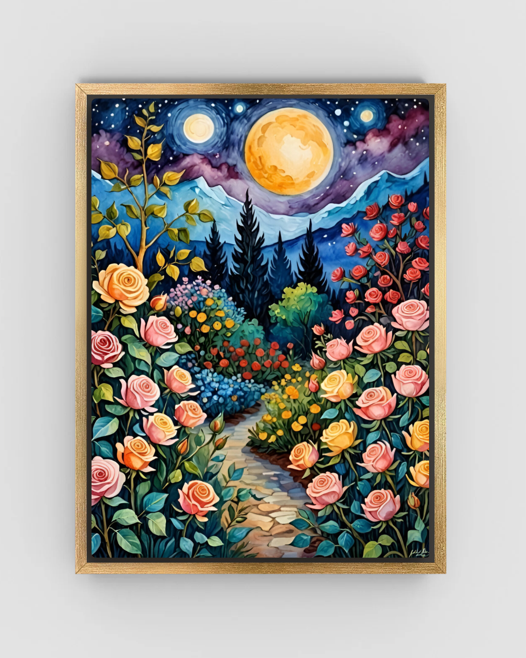 Moonlit Rose Garden