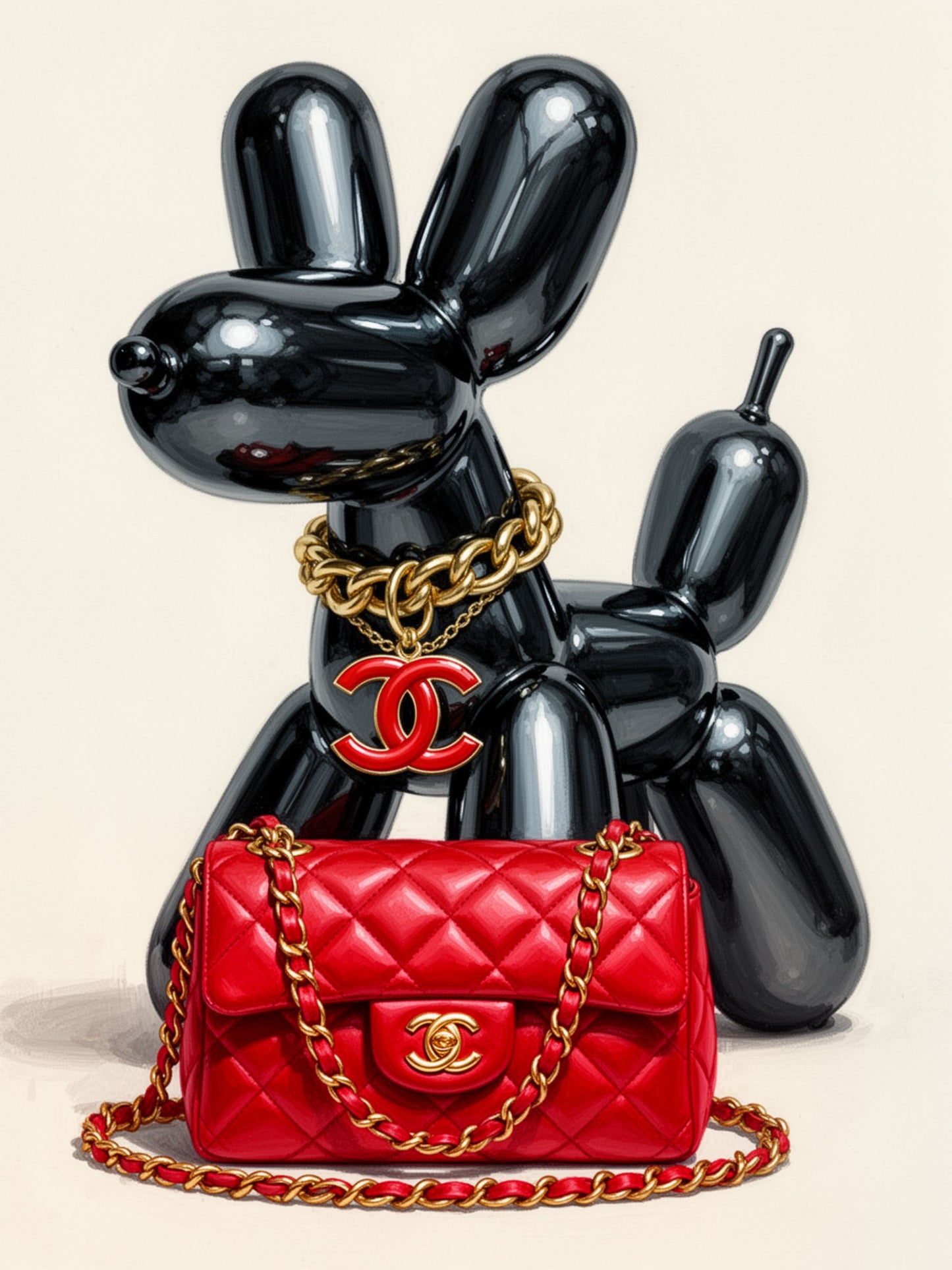 Balloon Dog Society Chanel Red