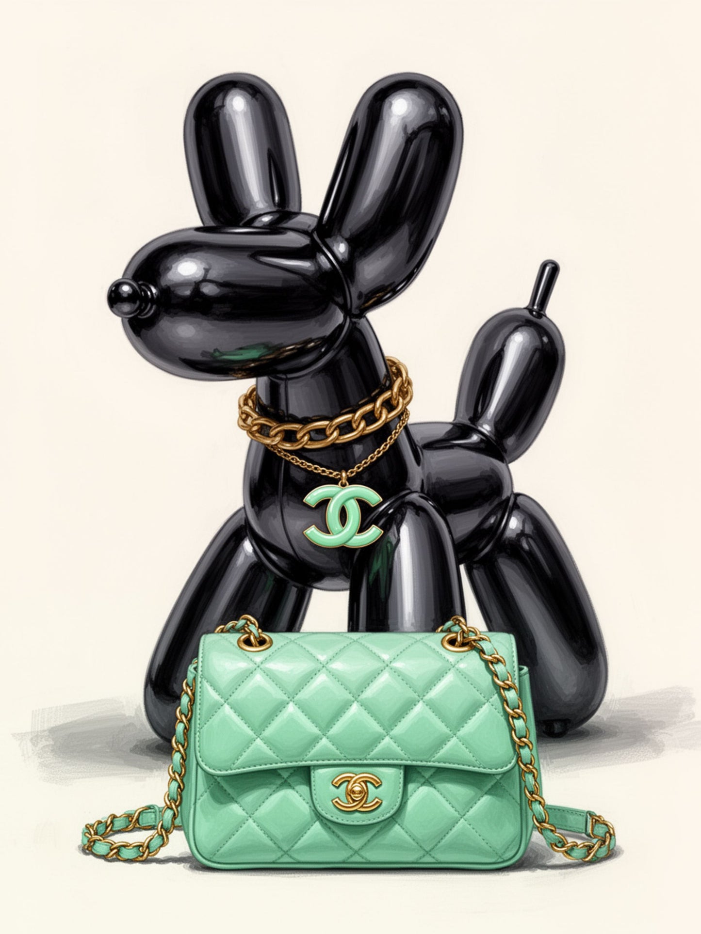 Balloon Dog Society Chanel Teal